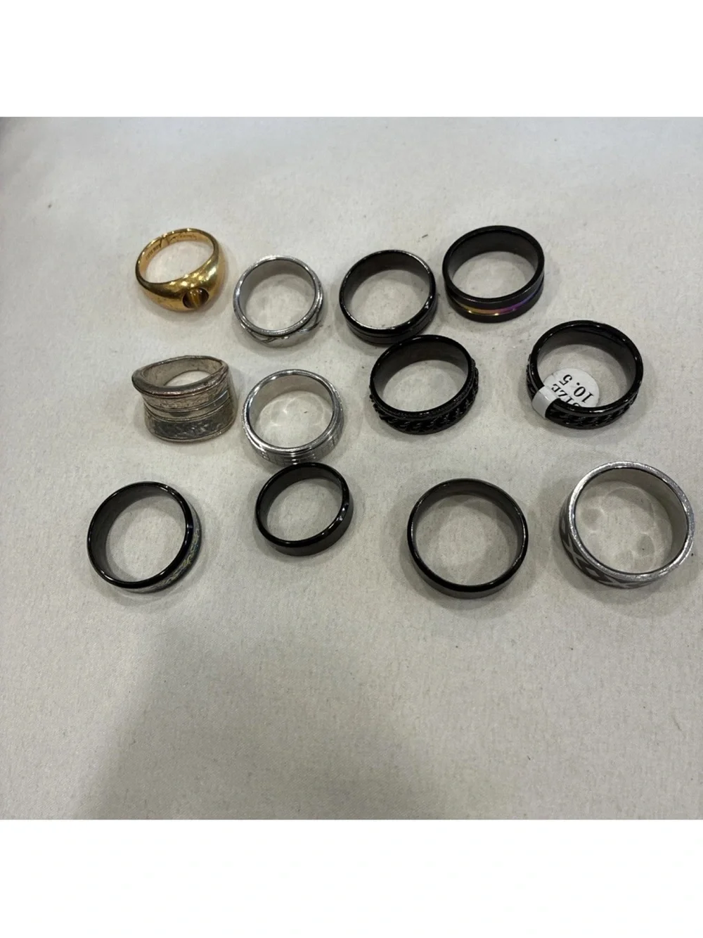 Mixed Metal Ring Lot - Black, Silver, Gold